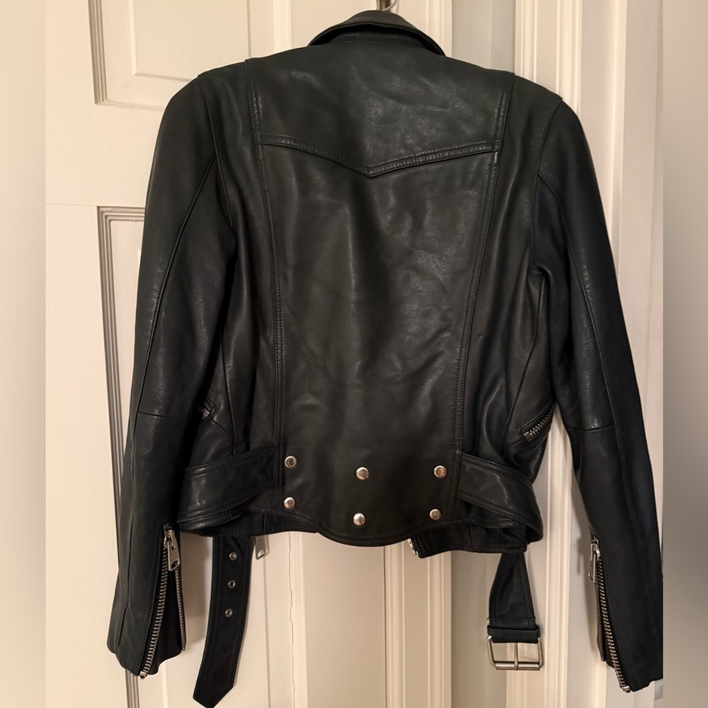All Saints Black Leather Biker Jacket - Picture 4 of 4